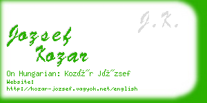 jozsef kozar business card